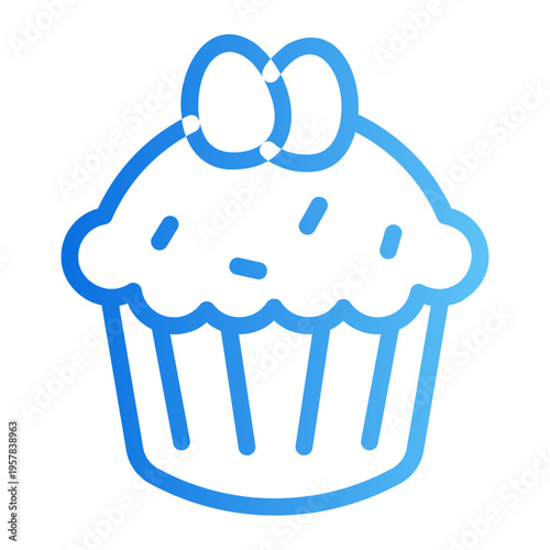 Easter cupcake Line Gradient Icon