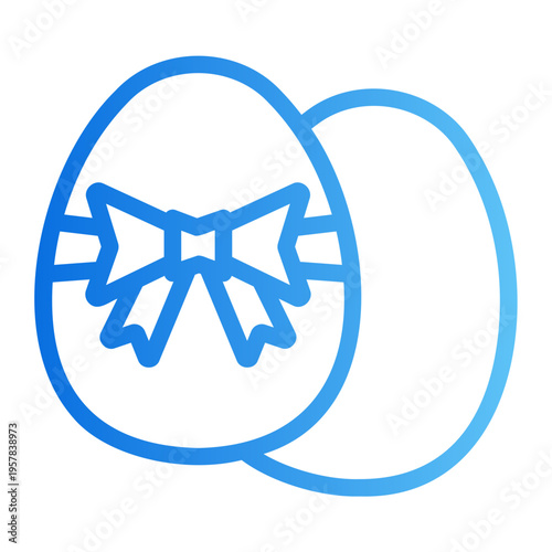 Egg ribbon Line Gradient Icon