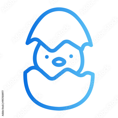 Hatching chick Line Gradient Icon