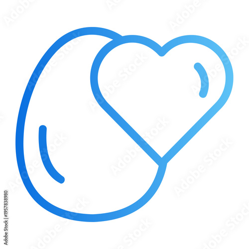 Heart egg Line Gradient Icon
