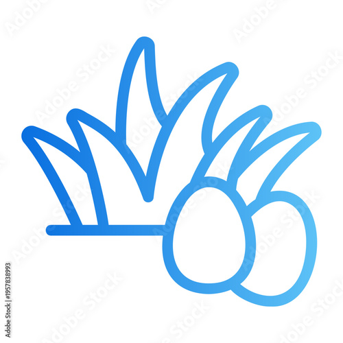 Grass egg Line Gradient Icon