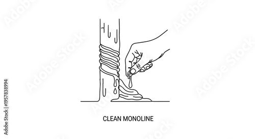 Hand Tapping Rubber Tree for Latex