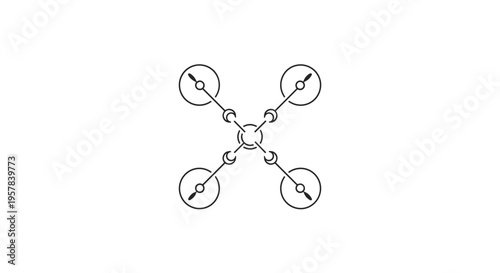 Top View Diagram of a Quadcopter Drone
