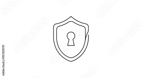 Minimalist Shield with Keyhole Icon