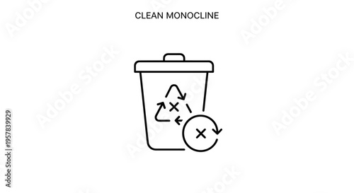 Unrecyclable Trash Can Line Icon
