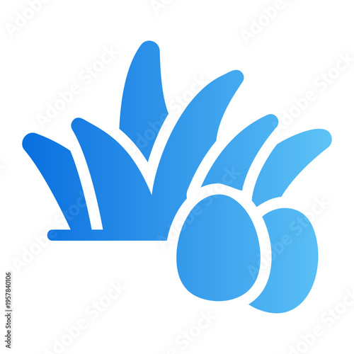 Grass egg Line Gradient Icon
