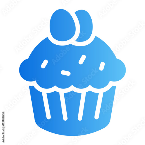 Easter cupcake Line Gradient Icon
