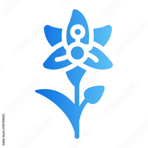 Lily flower Line Gradient Icon