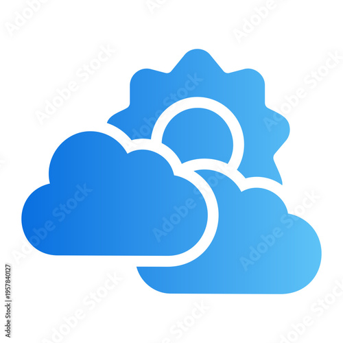 Spring sun Line Gradient Icon