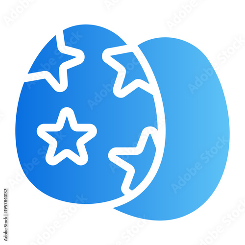 Star egg Line Gradient Icon