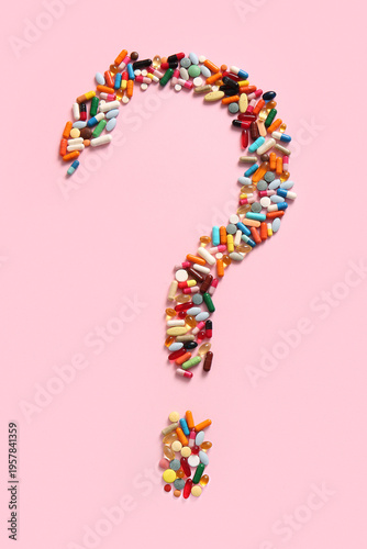 Question mark made of diffe...