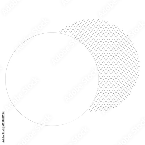 Overlapping Black and White Geometric circle Shapes Vector
