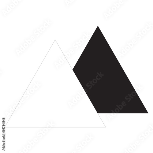 Overlapping Black and White Geometric Triangle Shapes Vector