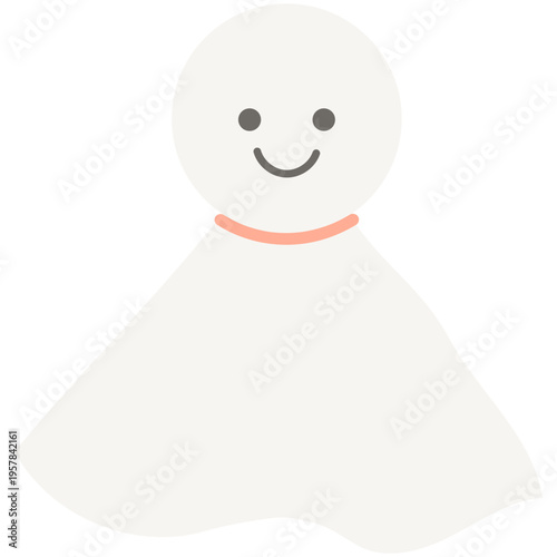 シンプルなてるてる坊主の単体イラスト｜梅雨 晴れ祈願 雨 天気 日本の風習 キャラクター