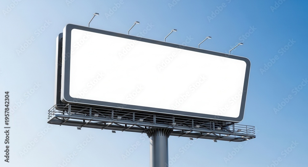 Obraz premium Large Blank Billboard Against A Clear Blue Sky For Advertising