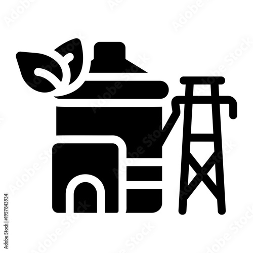 Biomass power plant Solid icon