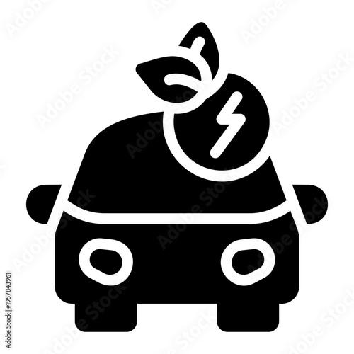 Green transportation Solid icon