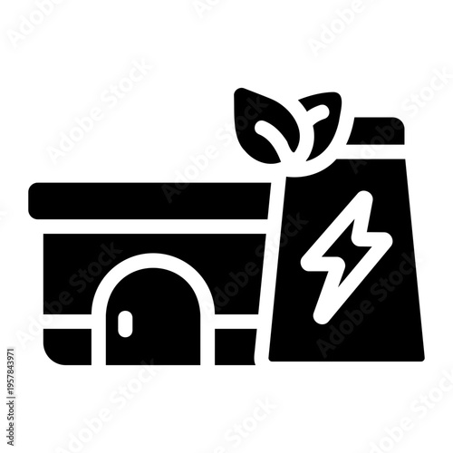 Green factory Solid icon