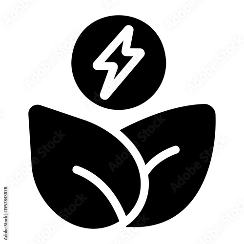 leaf with lightning Solid icon