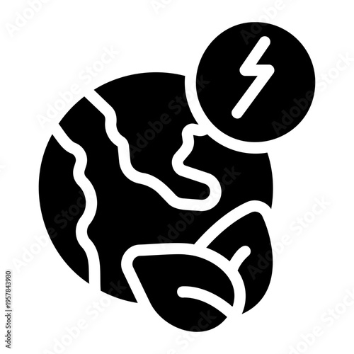 Clean planet energy Solid icon