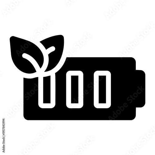 Renewable energy battery Solid icon