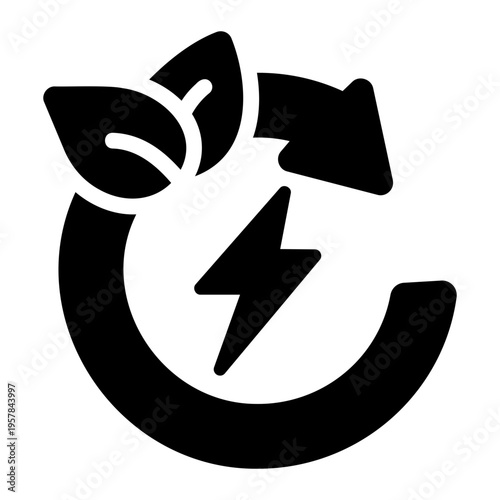 Renewable energy symbol Solid icon