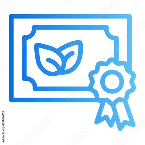 clean energy certificate Line Gradient Icon