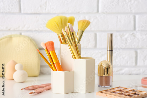 Holder with makeup brushes ...
