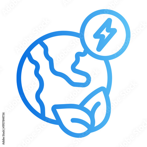 Clean planet energy Line Gradient Icon