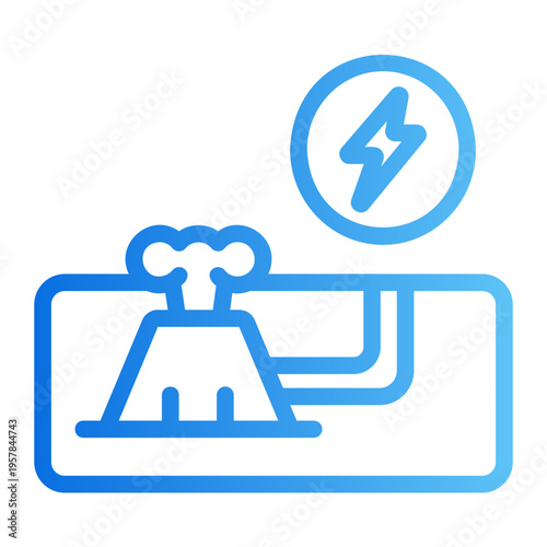Geothermal energy Line Gradient Icon