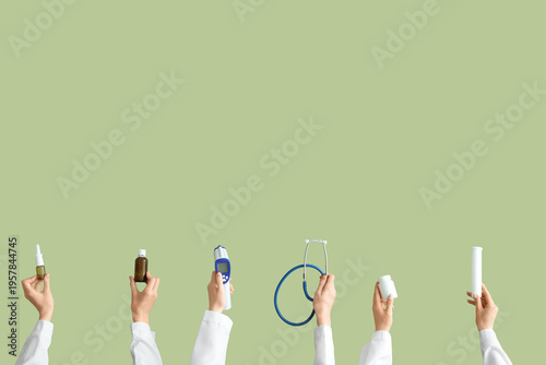Female hands with nasal spr...
