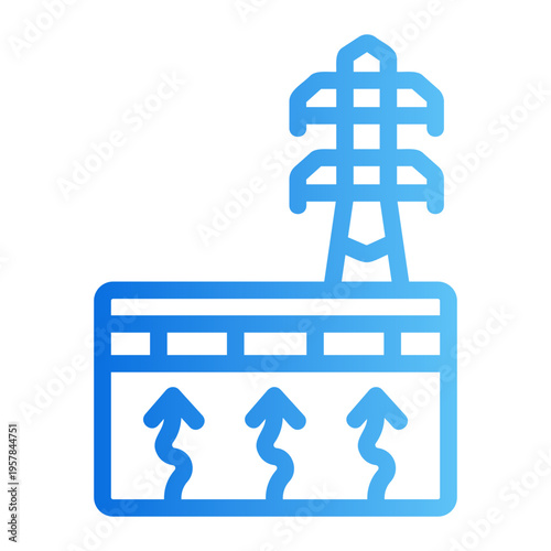Geothermal power Line Gradient Icon