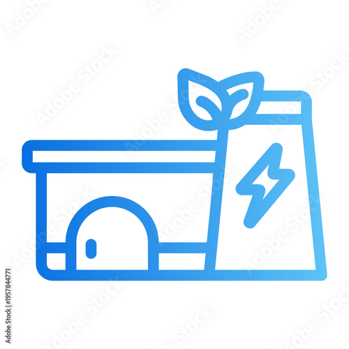 Green factory Line Gradient Icon