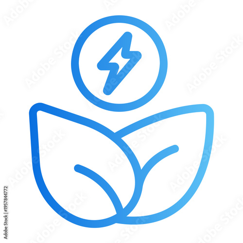 leaf with lightning Line Gradient Icon