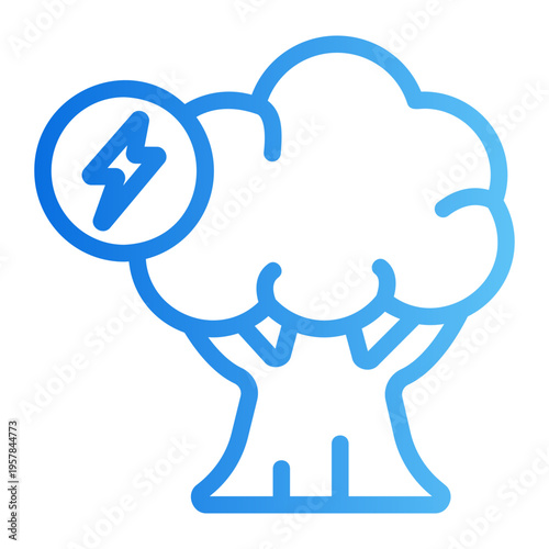 Nature powered energy Line Gradient Icon