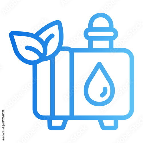 Hydrogen fuel cell Line Gradient Icon