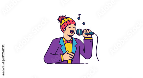 Man singing into a microphone 10.