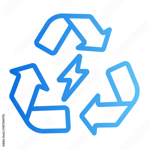 Recycling energy Line Gradient Icon