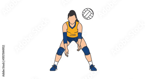 Young woman playing volleyball sport action.