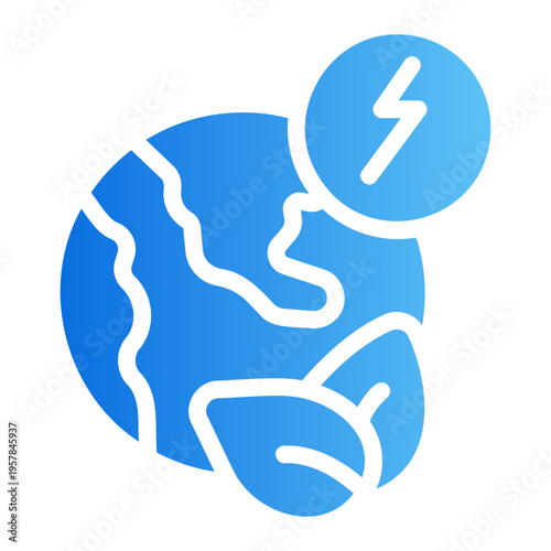 Clean planet energy Line Gradient Icon