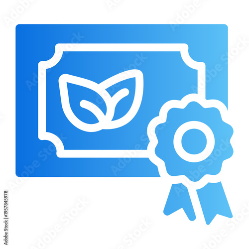 clean energy certificate Line Gradient Icon