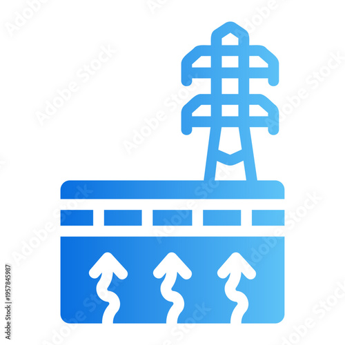 Geothermal power Line Gradient Icon