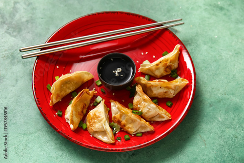Plate with fried Japanese g...