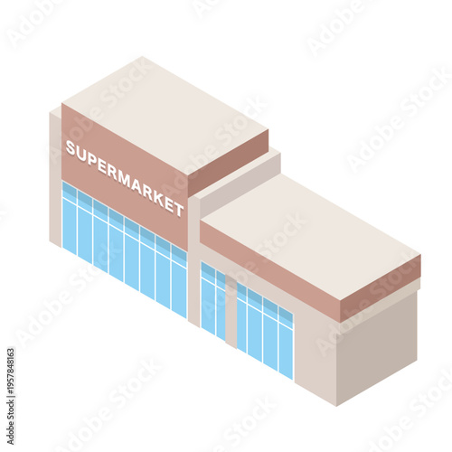 スーパーマーケットの建物イラスト