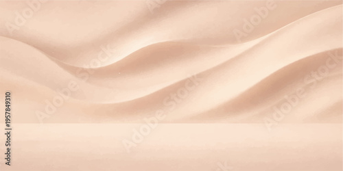 Luxurious golden silk fabric background with smooth satin texture and soft flowing waves of shiny pink cloth in a decorative light pattern design
