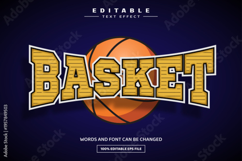Basketball 3D editable text effect template