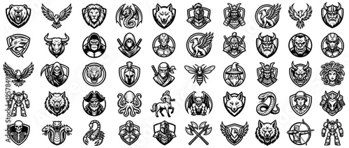 Collection of various animal and object icons.