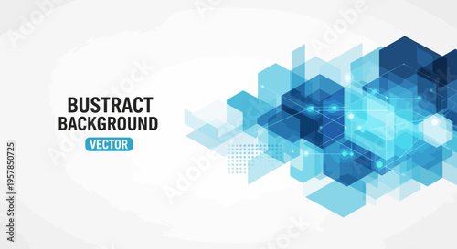 Abstract geometric shapes background in shades of blue with modern design