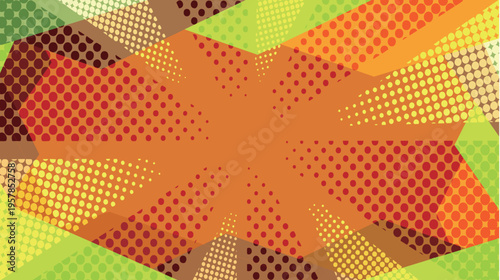 Vibrant Abstract Pop Art Background With Halftone Patterns