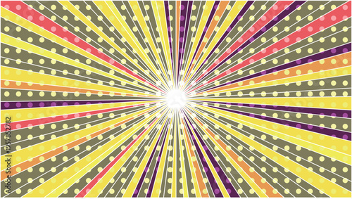 Vibrant Colorful Comic Style Bursting Radial Background
